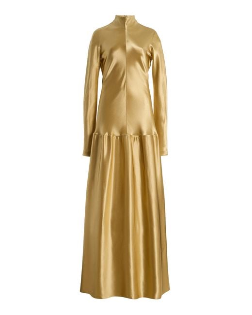 FFORME Metallic Mila Bias-Cut Maxi Dress