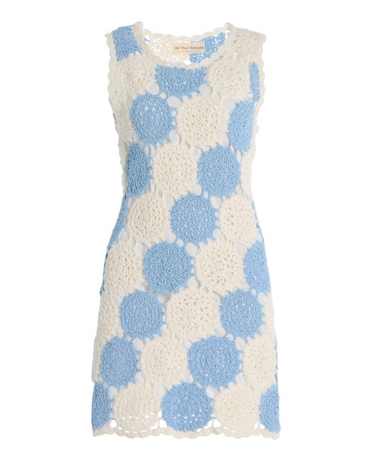 All That Remains Blue Lola Crocheted Cotton Mini Dress