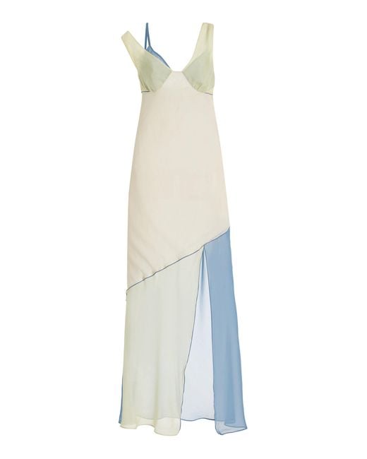 Sir. The Label White Thames Spliced Silk Chiffon Midi Dress