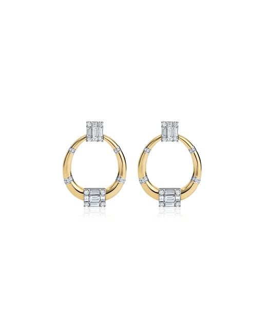 Mindi Mond New York Metallic Clarity 18K Diamonds Doorknocker Earrings