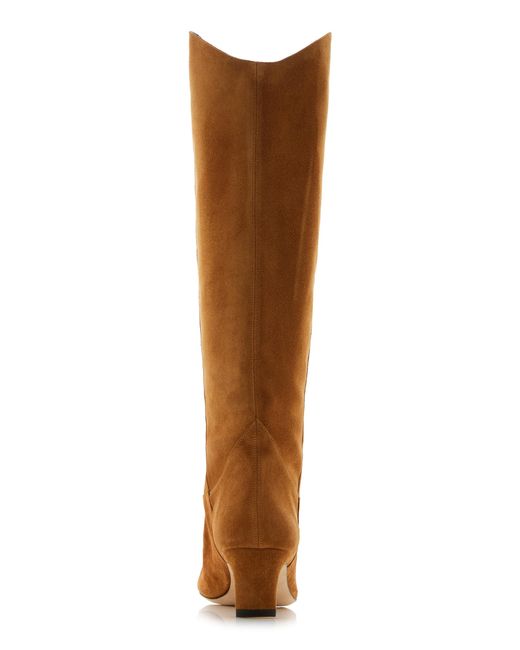 STAUD Wally Western Suede Knee Boots in Brown | Lyst UK