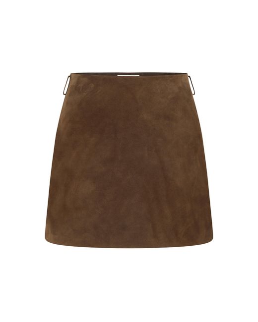 Into The East Natural Leather Mini Skirt