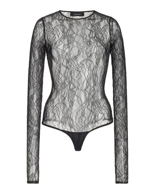 Wardrobe NYC Black Lace Bodysuit