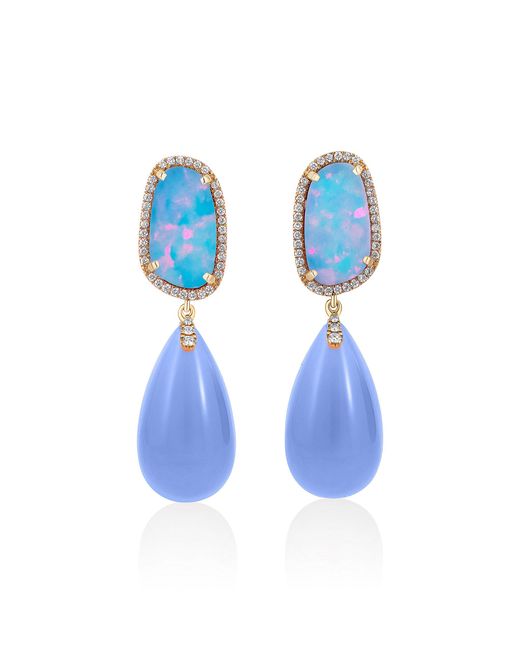 Goshwara Blue Opal And Chalcedony Drop Earrings