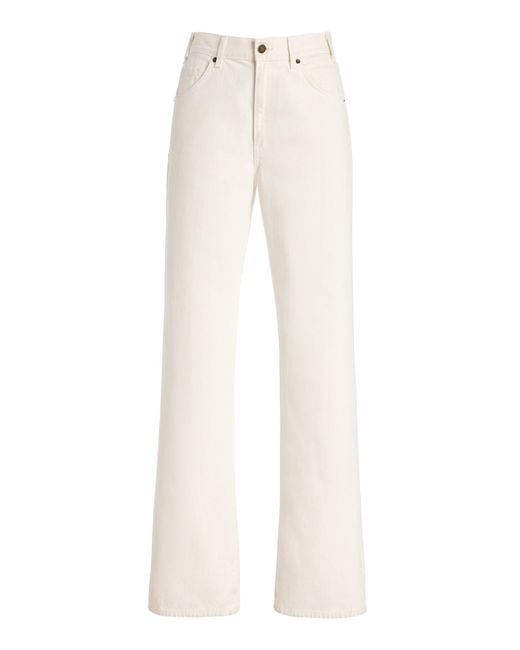 Nili Lotan White Joan Rigid High-Rise Straight-Leg Jeans