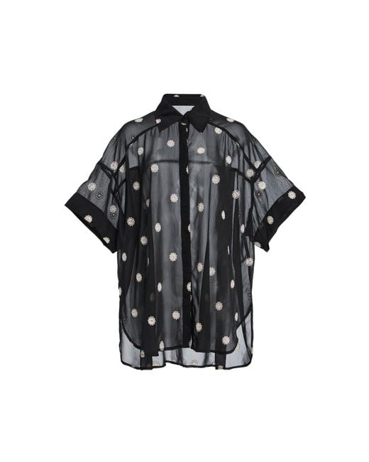 ELCE Black Elle Embroidered Chiffon Shirt