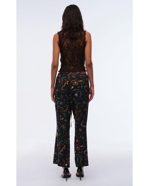 Siedres Black Laria Tie-Detailed Lace Top