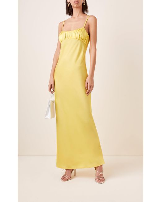Maggie Marilyn Synthetic Dressed In Best Satin Maxi Dress in Yellow - Lyst