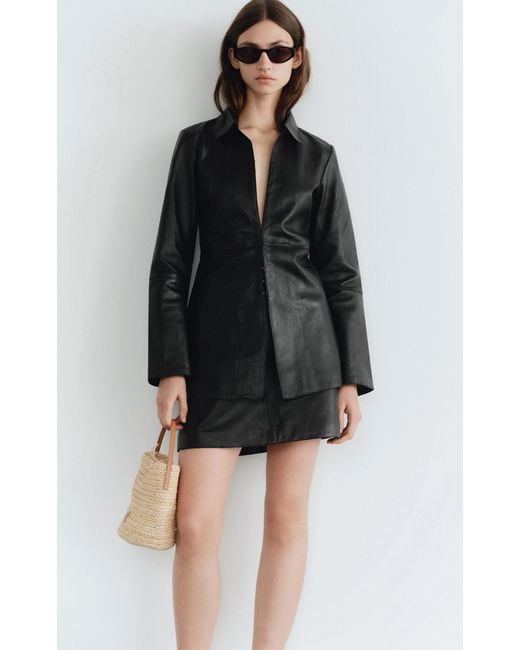 By Malene Birger Black Alleys Tailored Leather Jacket for men