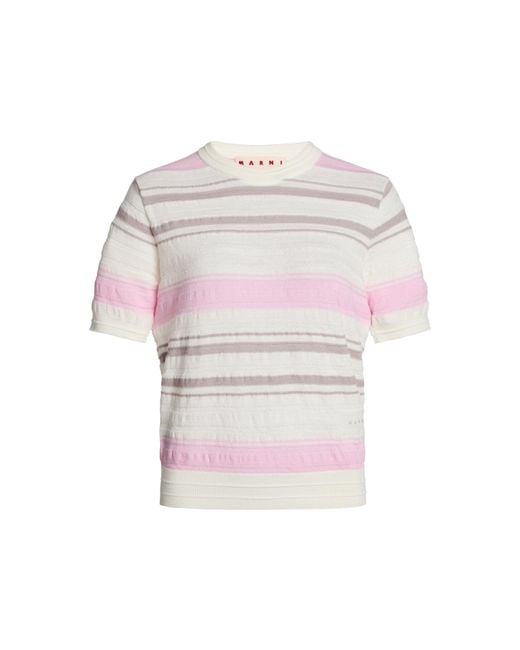 Marni Multicolor Stripped Cotton Knit Sweater