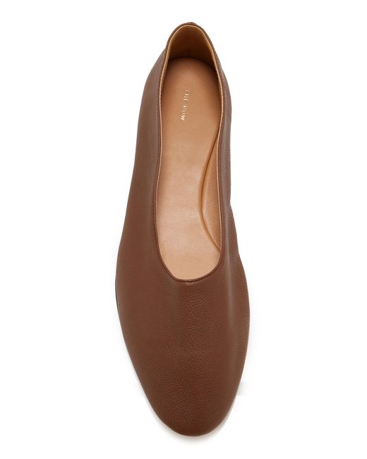 The Row Brown Awar Leather Ballet Flats