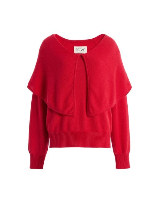 TOVE Red Malia Cashmere Sweater