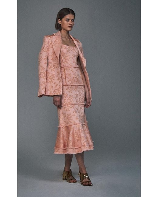 Alexis Pink Corina Printed Cotton-blend Midi Dress