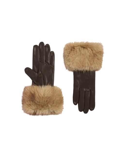Apparis Brown Betty Faux Mink Gloves