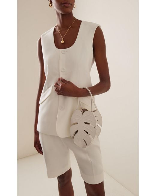 Staud White Palm Leather Bag