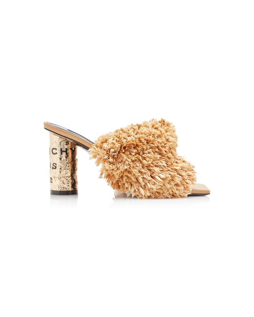 Givenchy Natural Heel Fringed Raffia 65Mm Mules
