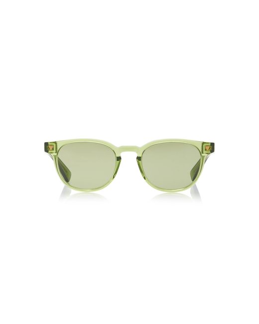 Bottega Veneta Green Panthos Soft Round-frame Acetate Sunglasses