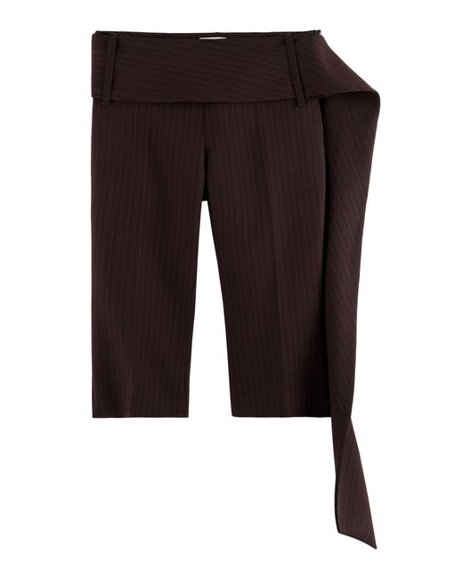 ARAKII Black Exclusive Belted Crepe Straight-Leg Capri Pants