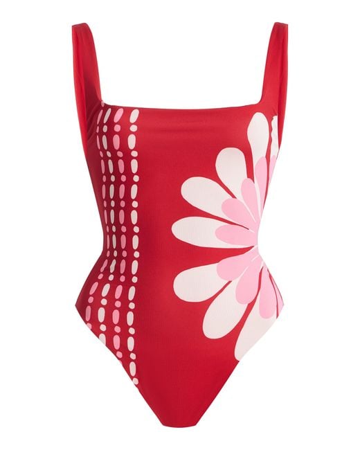 Cala De La Cruz Red Vienna One-Piece Swimsuit