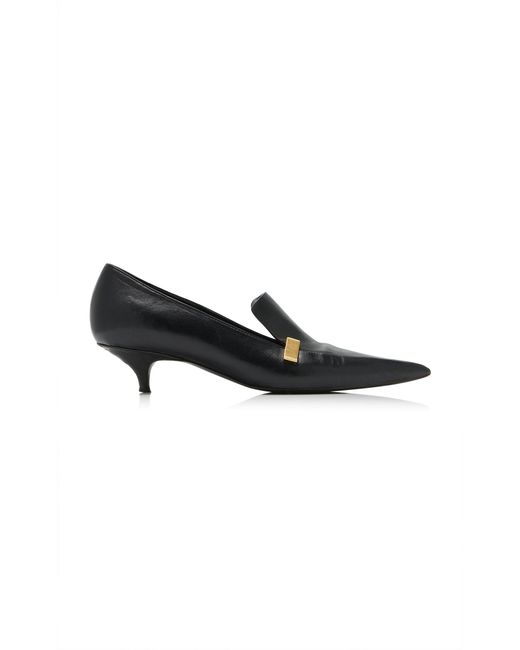 Proenza Schouler Black Slash Leather Loafer Pumps