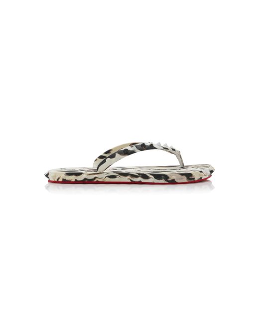 Christian Louboutin Multicolor Super Loubi Studded Rubber Flip Flop Sandals