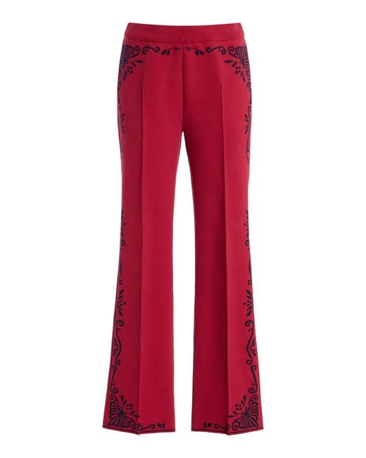 High Sport Scroll Cotton-Blend Cropped Flared Pants