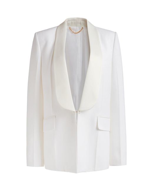Victoria Beckham White Shawl-Collar Tuxedo Jacket