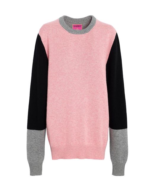 Barrie Pink X Sofia Coppola Color-blocked Cashmere Sweater