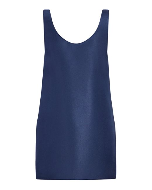 Aflalo Blue Elide Silk Mini Dress