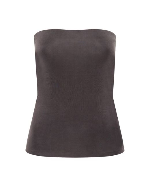 St. Agni Gray Strapless Jersey Top