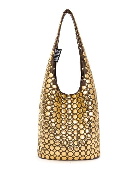 DOTTHZ Metallic Adriana Embellished Vegan-Leather Bag