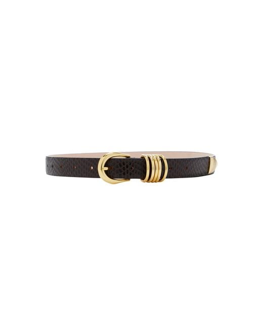 DEHANCHE Black Hollyhock Croc-Effect Leather Belt