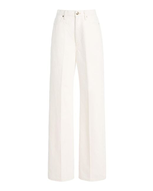 RÙADH White The Quinn Selvedge High-Rise Straight-Leg Jeans