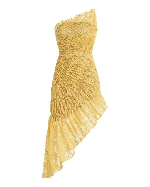 Georgia Hardinge Yellow Utopia Lace Maxi Dress