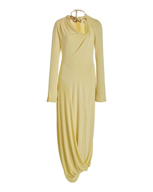 Jonathan Simkhai Yellow Ramona Draped Jersey Maxi Dress
