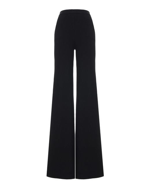 Ralph Lauren Black Beonca Crepe Wide-Leg Pants