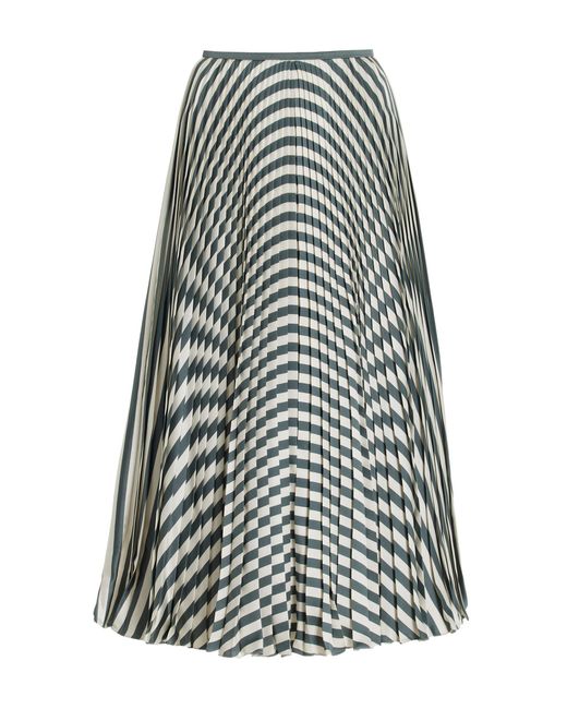 Alaïa White Pleated Optical-effect Crepe Midi Skirt
