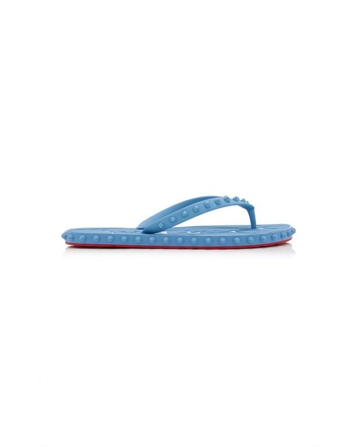 Christian Louboutin Blue Super Loubi Flip Donna Rubber Sandals