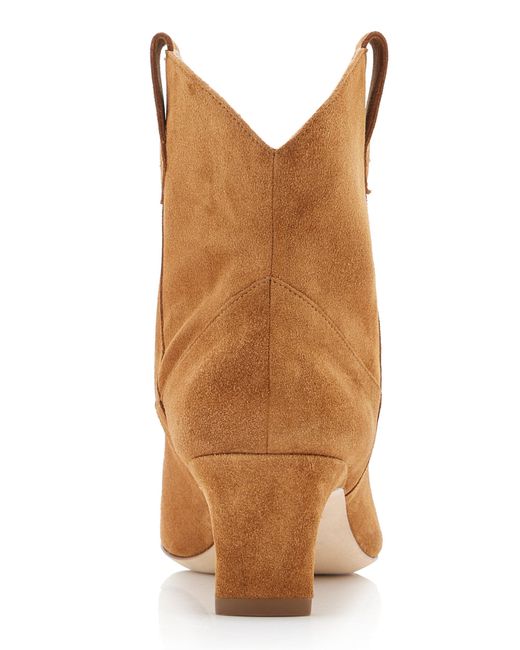 Staud Brown Wally Western Suede Ankle Boots