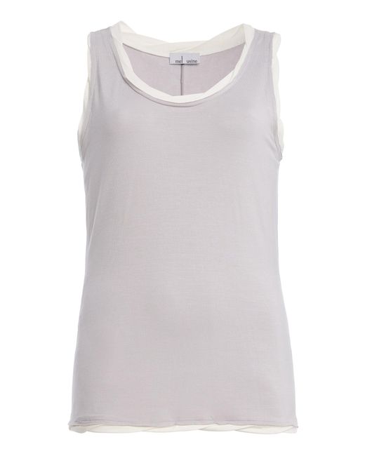 Mel Usine White Blois Twisted-Trim Tank