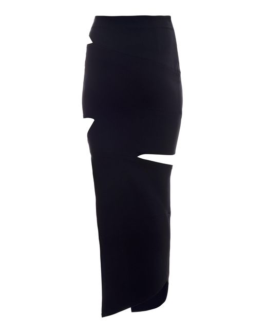 A.W.A.K.E. MODE Black Cutout Midi Skirt