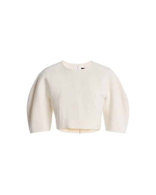 Ashlyn White Kaes Sculpted Cady Crop Top