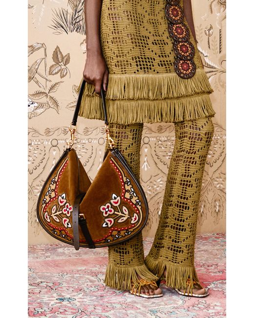 Etro Brown Extra Large Embroiedered Crossbody