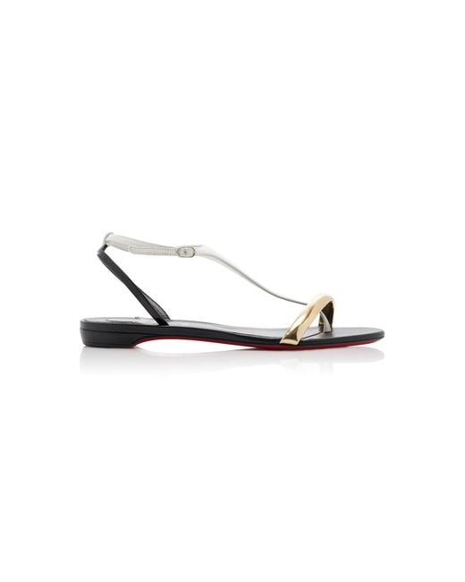 Christian Louboutin White Athinita Hardware-Detailed Leather Sandals