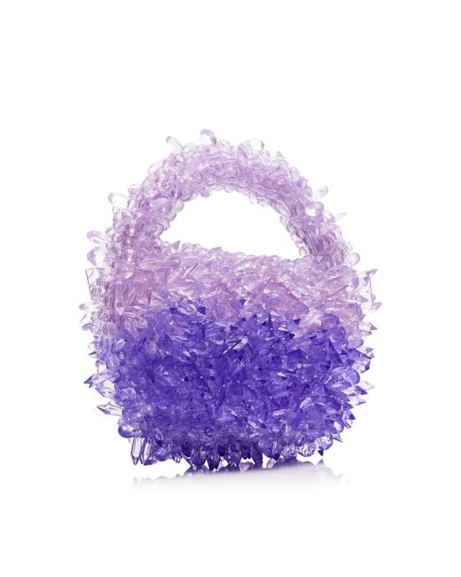 Clio Peppiatt Purple Quartz Beaded Bag