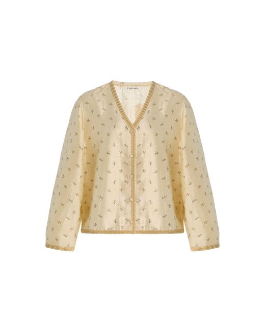 By Malene Birger Natural Mineas Floral Silk Top
