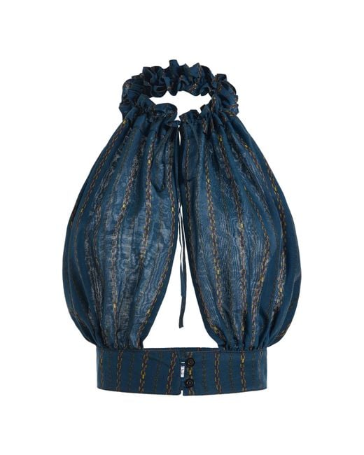 Franchise Blue Medea Cotton-Silk Blouse