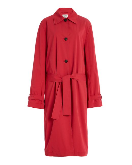 Totême Red Lightweight Organic Cotton Trench Coat