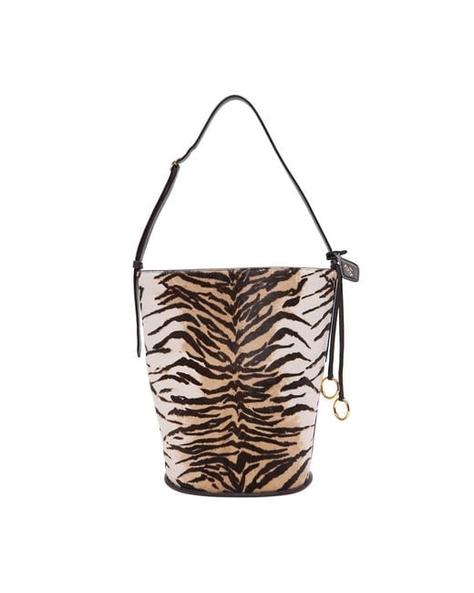 Alaïa White Pony Hair Bucket Tote Bag