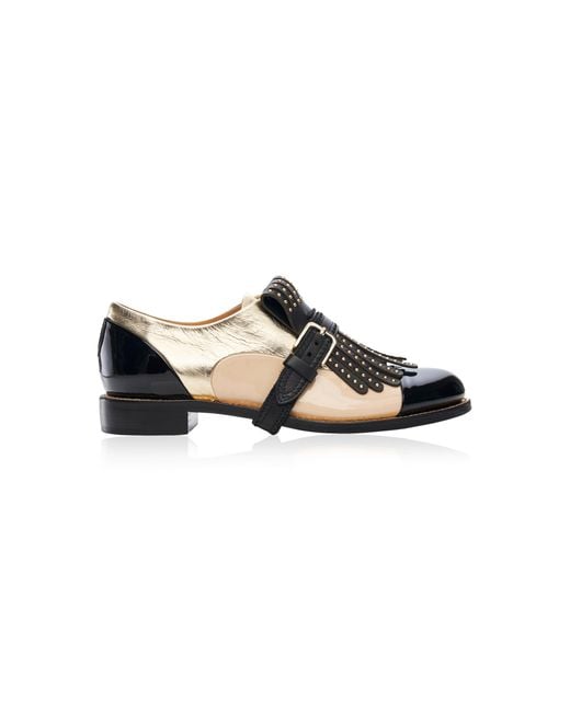 The Office Of Angela Scott Black Miss Valerie Leather Oxford Loafers